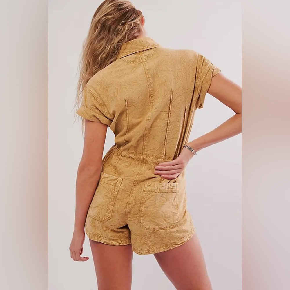 FREE PEOPLE Rhodes Chino Coverall in Wheat Fields NWOT - Picture 3 of 10